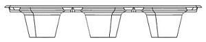 Упаковка ложемент для салата 485x280x84 мм №6 «Трио» (3-06-0-10)