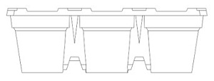 Упаковка ложемент для салата 280x180x90 мм №6/3 (3-06/3-0-10)